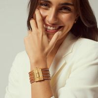 Brazalete Cuero Color Oro  T. Única-214969 Brazalete Cuero Color Oro  T. Única-214969 1